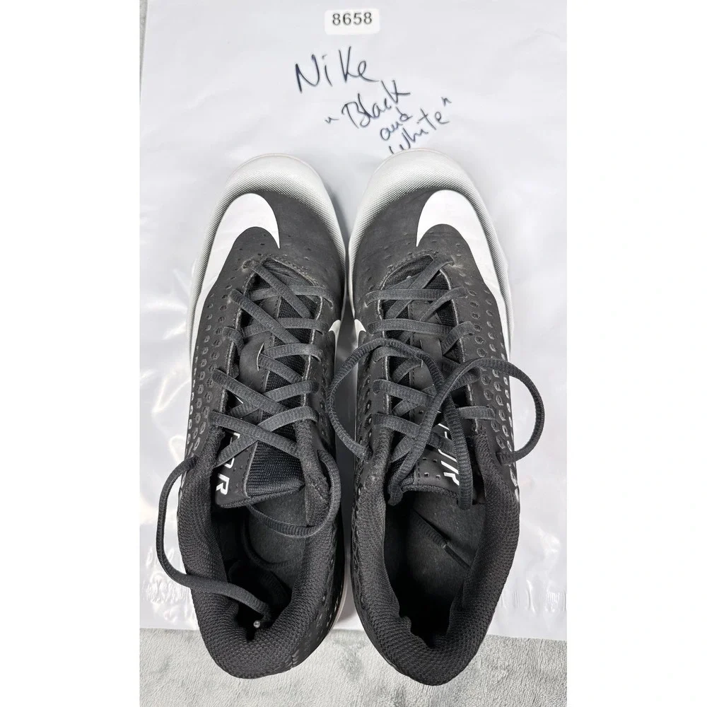 Nike Vapor Ultrafly Mens 8.5 Baseball Cleats Black White Molded